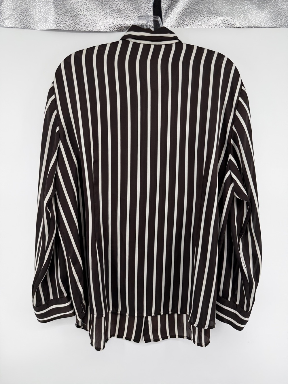 Lauren Ralph Lauren Old Money Quiet Luxury Black Striped Blouse Size 1X Plus - Picture 7 of 14